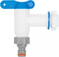 Auslaufhahn für Regentonne mit Hahnanschluss 3/4" weiß