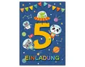 JUNAPACK Einladungskarten Astronaut Einladungen zum 5. Kindergeburtstag Jungen Karten Weltall, Einladungskarten mit Astronaut zum fünften Kindergeburtstag Tiere