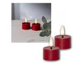 STAR TRADING LED-Kerze LED Teelicht FLAMME FLOW M rot Timer 2er Set