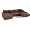 Meblito Ecksofa, Dunkelbraun, Textil, U-Form, 185x85x350 cm, Wohnzimmer, Sofas & Couches, Wohnlandschaften, Wohnlandschaften in U-Form