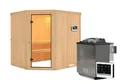 Karibu Saunahaus Innensauna Ella mit 9kW Bio Ofen und Steuergerät Easy, nordische Fichte, Karibu Qualität