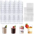 Ricofot Set di 50 Bicchierini in Plastica, 75 ml, Bicchieri Riutilizzabili per Dessert, Mousse, Frappè