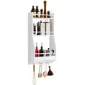 Kcr12-w Wandregal Hängeregal Badregal Gewürzregal Küchenregal Wand Weiß Bht Ca.: 38x75x17cm - Sobuy