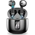 Bluetooth 5.3 In-Ear Kopfhörer mit 4 Mikrofonen, 48h Laufzeit, HiFi Bass Sound, ENC Noise Cancelling, IP7 wasserdicht, USB-C Ladecase - Schwarz