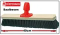 40 cm Bürstenmann Hofbesen ca., Holzkörper farblos lackiert, Arenga SAALBESEN
