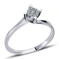 Diamant Solitär EinStein Ring mit 0,30 Carat Effekt in 8 Karat Weißgold