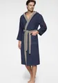 Kangaroos Unisex-Bademantel "Henry, ideal für Sauna & Spa, Hotelbademantel, Morgenmantel" Gr. L, blau (marine), L L: 125cm