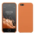 kwmobile Hülle kompatibel mit Apple iPhone SE (1.Gen 2016) / iPhone 5 / iPhone 5S Hülle - Silikon Handy Case - Handyhülle weiche Oberfläche - kabelloses Laden - Warme Aprikose