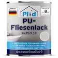 Plid® Fliesenfarbe Badezimmer & Küche [FEUCHTIGKEITSBESTÄNDIG] Fliesenlack Lichtgrau 0.75l fürs Bad - Fliesen neu streichen & lackieren im Innenbereich - 3in1 Fliesen Farbe Lack - Made in Germany