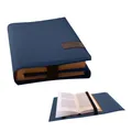 BookSKIN Buch Einband (Größenverstellbar) in Marine-Blau mit Lesezeichen