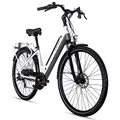 Bergsteiger Hampton 28 Zoll City E-Bike mit 250 Watt Motor, Scheibenbremsen, Aluminium Ebike für Damen & Herren, Farbdisplay, Elektrofahrrad mit 6 Gang-Schaltung