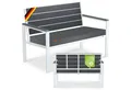 KESSER Gartenbank 2-Sitzer Balkonbank in Holzoptik bis 300 kg belastbar (Parkbank inkl. abnehmbarem & waschbarem Sitzpolster & Montagezubehör), UV-beständige Sitzbank für Garten, Terrasse & Balkon