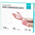 EUROPAPA Nitril-Handschuhe Medical Einmalhandschuhe Untersuchungshandschuhe (100 Stück, puderfrei ohne Latex, Gummihandschuhe) unsteril latexfrei disposible gloves rosa XS