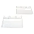 MamboCat 2er Set Fondueteller I Porzellan weiß I rechteckig mit 4 Fächern I 23 x 18 cm I unterteilter Teller für Fondue, Dips, Raclette, Snacks & Beilagen