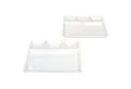 MamboCat Frühstücksteller 2er Set Fondueteller weiß 23x18 cm mit 4 Fächern Raclette Fondue Dip