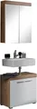 Badmöbel-Set "Avena", (Set, 2 St.), Badezimmermöbel - Waschbeckenunterschrank und Spiegelschrank, Asteiche/ Weiß Hochglanz