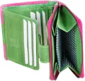 Mika Gürteltasche Damengeldbörse zweifarbig Leder 9x10,5x3cm pink