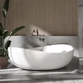 Freistehende Badewanne WAVE Acryl Weiß - 180 x 110 x 62 cm - Oberfläche wählbar, Farbe:Weiß matt