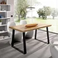 Dmora - Fester Campello-Tisch, Mehrzweck-EssRegal, rechteckiger Küchen- oder Esszimmertisch, 140 x 90 x 75 cm, Nodi-Eiche