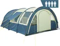 CampFeuer Zelt Multi für 4 Personen | Blau/Sand | Tunnelzelt 5000 mm Wassersäule