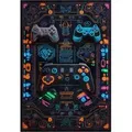 Bamyum Teppich Gameking Chenille Druck Teppich, Gaming Videospiel Waschbarer Teppich, Einzelstück Ø 300 cm x 200 cm