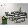 Garden Impressions Dining-Ecklounge "Lakes", inkl. Sitzbank, Tisch und Kissen,arctic grey / reflex black,ohne Sessel