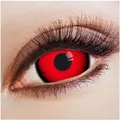aricona Farblinsen Mini Sclera Rot Farbige Kontaktlinsen Halloween Karneval Kostüm Zombie, ohne Stärke, 2 Stück