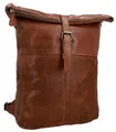 Gusti Leder Rucksack Henning – Leder Rolltop Rucksack mit Laptopfach 15 Zoll – Wasserabweisender Cityrucksack für Damen und Herren – Vintage Design – 13L Business Rucksack