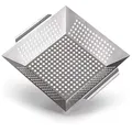 Blumtal Grillschale aus 100% Edelstahl - perfekt für Grillgemüse, Grillkorb geeignet für alle Grillarten, Grillzubehör, Spülmaschinengeeignet, 29,5 x 29,5 x 6 cm (Large)