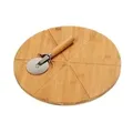 Kesper Pizza Set aus Bambus, 3-teilig 58465 , 1 Set = 2 Pizzateller, 1 Pizzaschneider