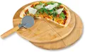 KESPER® Schneidebrett, Bambus, Edelstahl, (Set, 3-St), inkl. Pizzaschneider, aus FSC®-zertifiziertem Bambus
