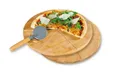 Pizza Teller Set Servierbrett Schneidebrett Pzzaroller Schneider Tablett Rund