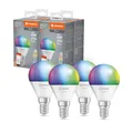 LEDVANCE Smarte LED-Lampe mit WiFi Technologie, Sockel E14, Dimmbar, Lichtfarbe änderbar (2700-6500K), RGB Farben änderbar, ersetzt Glühlampen mit 40 W, SMART+ WiFi Mini Bulb Multicolour