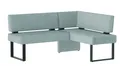 Eckbank OTTO HOME "Oliver mit Metallgestell, Küchenbank", blau (hellblau (castello 8624), schwarz), B:180cm H:89cm T:140cm