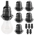 greate 6x E27 Fassung schwarz - Hängefassung 250V Lampensockel ideal für Decke