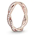 PANDORA Ring 180892CZ-50 Rose Rosa Frauen Ring Zirkonia Twist of Fate Rose