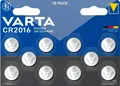 VARTA Batterien Knopfzellen CR2016, 10 Stück, Power on Demand, Lithium, 3V, sicherheitsversiegelte Verpackung, für Smart Home Geräte, Autoschlüssel und weitere Anwendungen