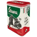 Nostalgic-Art Retro Kaffeedose, 1,3 l, Vespa – The Italian Classic – Geschenk-Idee für Roller-Fans, Original Lizenzprodukt (OLP), Blech-Dose mit Aromadeckel, Werkstatt-Deko im Vintage Design