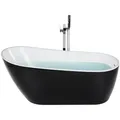 Beliani Badewanne, Schwarz, Kunststoff, Oval, 78x72x170 cm, Badezimmer, Baden & Duschen, Badewannen