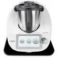 Gleitbrett aus Acryl | schwarz glänzend | 33x28cm für Thermomix TM5 TM6 TM31 und vielen weiteren Küchengeräten | mit hochwertigen Teflongleitern für müheloses Verschieben | Made in Germany