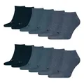 PUMA 6 Paar Unisex Herren Damen Sportsocken Kurzsocken Sneaker Socken, Farbe:Blau, Größe:43-46, Artikel:-460 denim blue