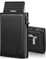 TENBST Geldbörse Herren mit Münzfach & RFID Schutz, Slim Wallet Premium Portmonee, 10 Kartenfächer + Geldtasche, Kartenetui Herren，Geschenke zum Vatertag - Grau-Schwarz