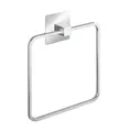 WENKO Turbo-Loc® Edelstahl Handtuchring Quadro - Befestigen ohne Bohren, Edelstahl rostfrei, 16.5 x 19.5 x 3.5 cm, Chrom