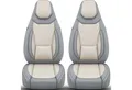 BREMER SITZBEZÜGE Autositzbezug für Adria Coral Adriatik Silver (C3), Set, 2-tlg., Schonbezüge Sitzbezüge Fahrer und Beifahrer, in Schwarz/Beige