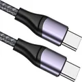 USB C Kabel 2m 65W Schnellladekabel Grau Nylon für iPhone 17/16/15, MacBook,