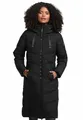 Navahoo Damen Winterjacke (XS-3XL) - Wasserabweisend, zum Teil mit Teddyfell, 4 Taschen, Steppmantel mit Kapuze, Warme Jacke Frauen - N009 (XS, Schwarz)
