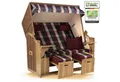 Strandkorb Hanse Strandkorb Strandkorb Ostsee XXL 2,5-Sitzer Volllieger Beige Rot, BxTxH: 150x80x160 cm, Ostsee XXL Volllieger, Ostsee 2,5-Sitzer Modell 2025, Stabiles Wacholder mit handgefertigtem Polyrattangeflecht