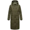 MARIKOO Damen Winter Steppmantel Stepp Jacke Mantel Parka warm mit Kapuze Soranaa