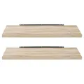 EUGAD Wandregal Wandboard 2er Set Hängeregal Holz Board Modern Sonoma Eiche 80x22,9x3,8cm 0046QJ-2