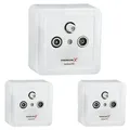 PremiumX 3x PX3 Antennendose 3-Fach Enddose Antennen-Dose Einzel und Stichleitungsdose Aufputz Unterputz SAT-TV-RADIO HD Multimediadose